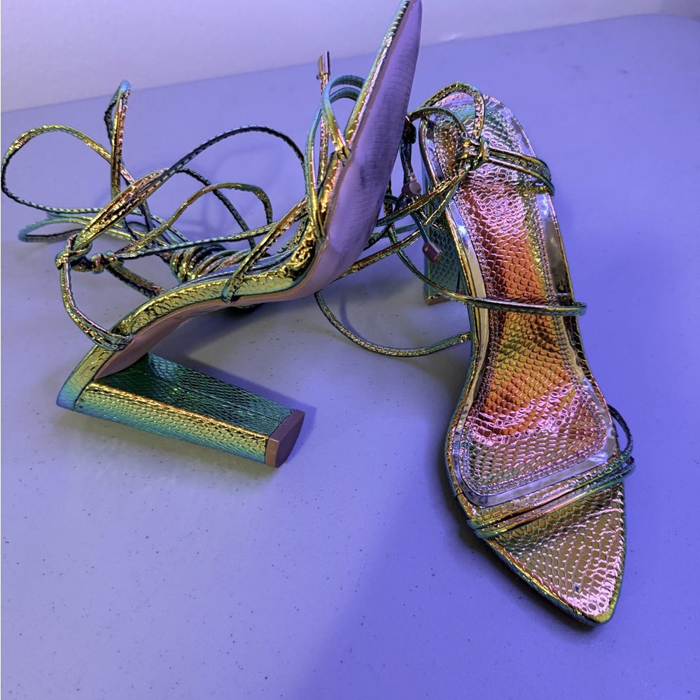 Gold/Greem/Yellow Reflective 3” Heels 11